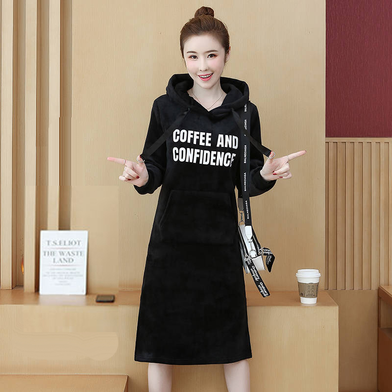 

Female Thick Hoodies Winter Plus Size Long Sleeve Jumper Pocket Casual Warm with Hood Sigg, 1 thick