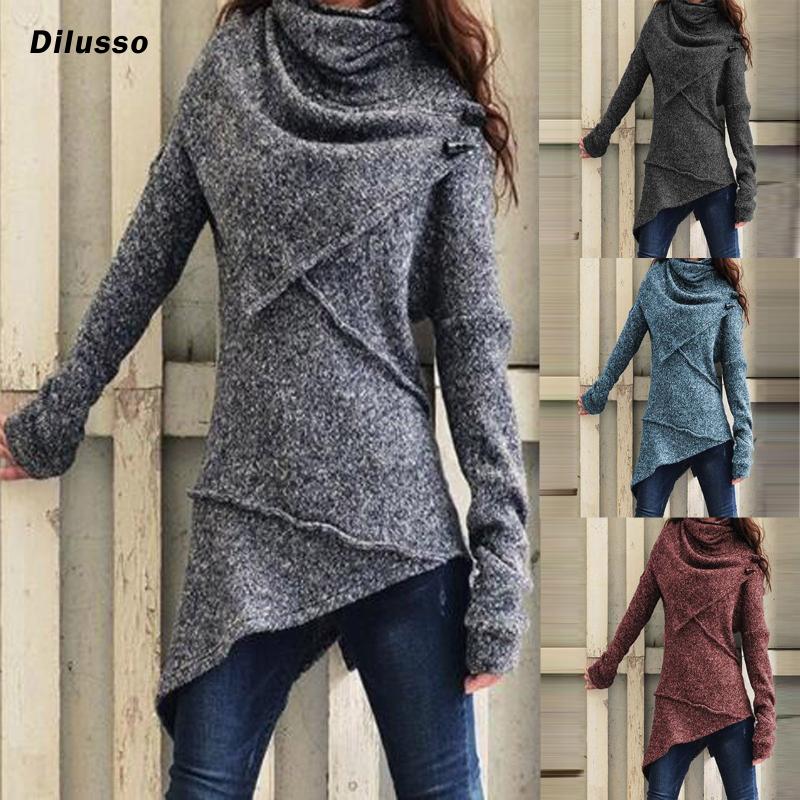 

Ladies Winter Turtleneck Solid Blouse Tops Long Sleeve Scarf Casual Female Daily Blouse Tops Women Chic Styilsh 2020 Hot, Red