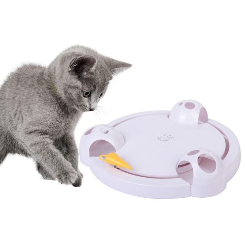 

Drop shipping Cat Interactive Pet Cat Toys Automatic Rotating Play Teaser Plate Mice Catch Toy Electric Playing Exercise Toy