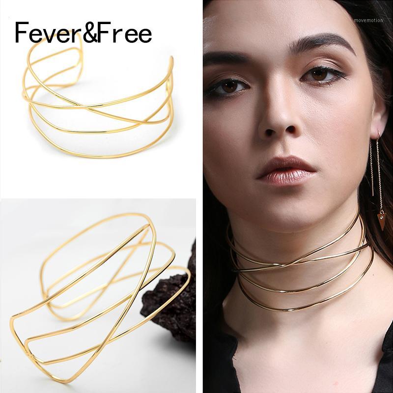 

Fever&Free Wholesale Ladies Simple Choker Fashion Gold Color Delicate Collar Necklaces Statement Necklaces Jewelry Drop Shipping1