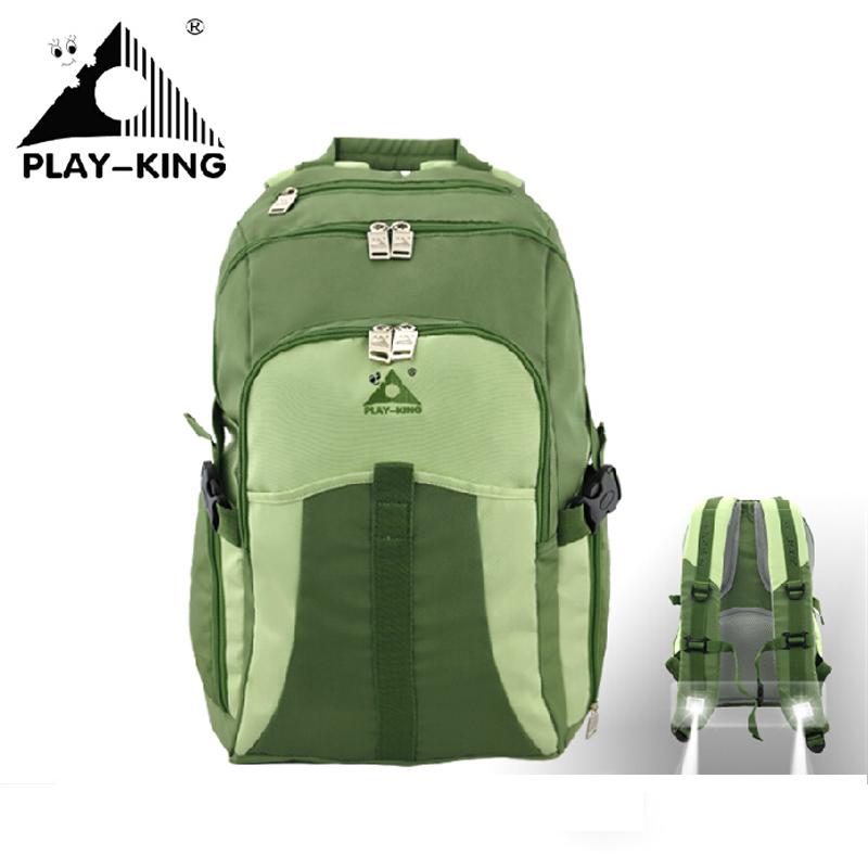 

PLAYKING Waterproof Large Backpack 40L Unisex Spotlight Nylon Teenager School Bag Hiking Sport Backpack Camping Bag FR1306, Red