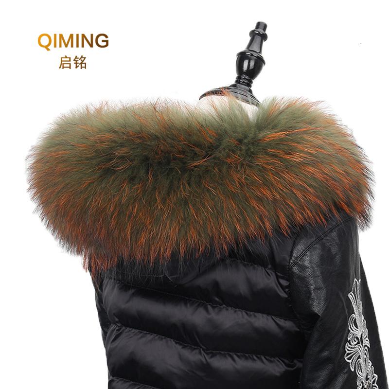 

100% Real Natural Raccoon Fur Collar Women Bandana Women Winter Scarf Fashion Coat Sweater Hoodie Woman Neck Scarves Luxury