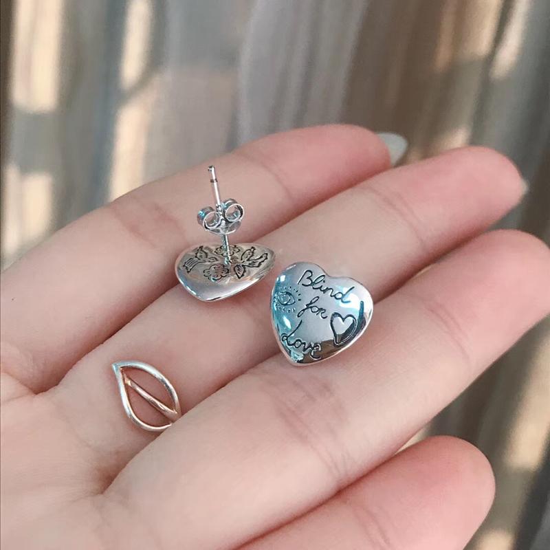 

Stud ZEF 925 Sterling Silver Earrings In Black, And Rose Gold, Personality Fashion Ladies Jewelry.