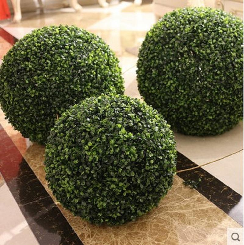 

Wedding Arrangement Artificial Garden Grass Buxus Balls Boxwood Topiary Landscape Fake Trees Pots Plants