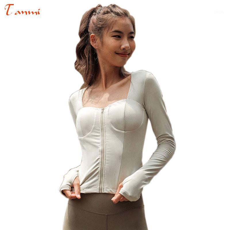 

Women' Sport Top High Elastic Zipper Outdoor Sports Jacket Long Sleeve Yoga Top Yoga Jacket Running Outer Fitness Sportwear1, White