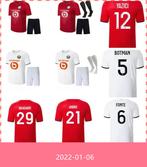

LOSC Lille soccer jersey 2021 2022 YAZICI CELIK BAMBA BOTMAN 21 22 Adult Kits Kids JIKONE RSANCHES maillot de football shirt, Black