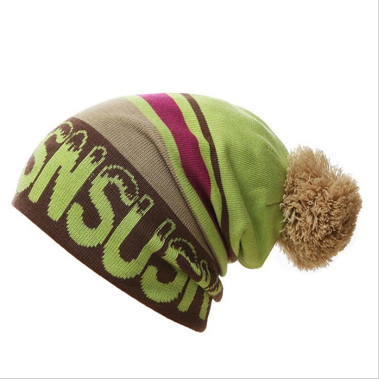 

Winter Knitted Beanies Hats Women Thick Warm Beanie Skullies Hat Female Knit Letter Bonnet Beanie Caps, 58