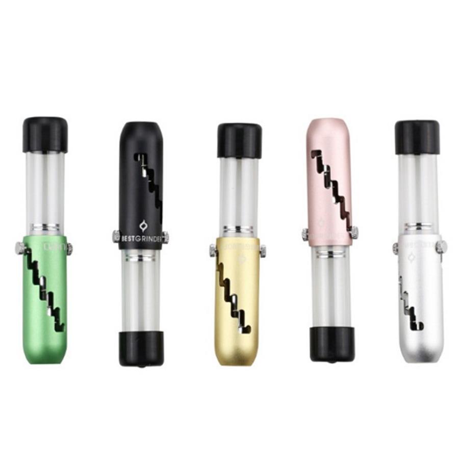 

MJ420 Glass Blunt Pipe Bag with Adjustable Portable Mini Smoking Metal Pipes Colorful Dry Herb Tobacco Oil Burner a27