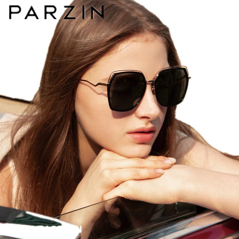 

PARZIN Sunglasses Women Oversized Polarized Sun Glasses For Female Vintage Ladies Shades With Case 91609