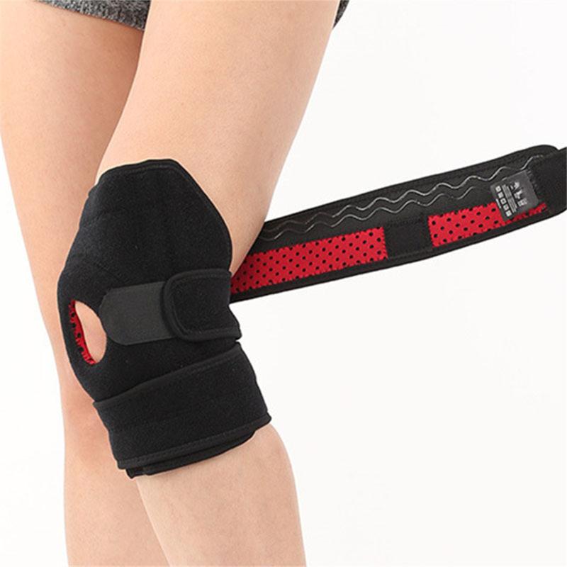 

1 Piece Knee Pad Patella Protector with Brace Silicone Spring for Football Basketball Running and Sports Mountaineering Cycling, Black 1 piece