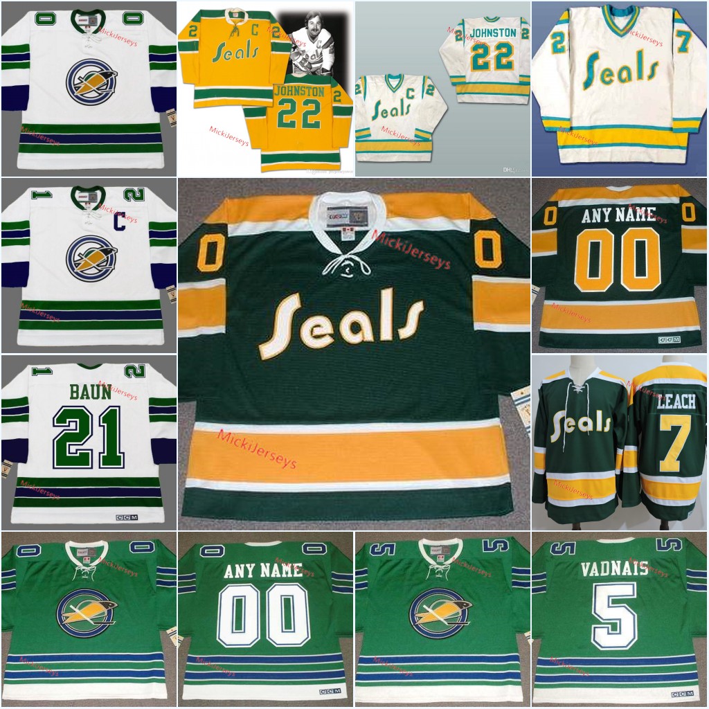 

Mens Youth Custom Oakland Seals Jersey GARY SMITHHARRY HOWELL IVAN BOLDIREV CAROL VADNAIS BOBBY BAUN CALIFORNIA GOLDEN SEALS Jersey S-5XL, Black