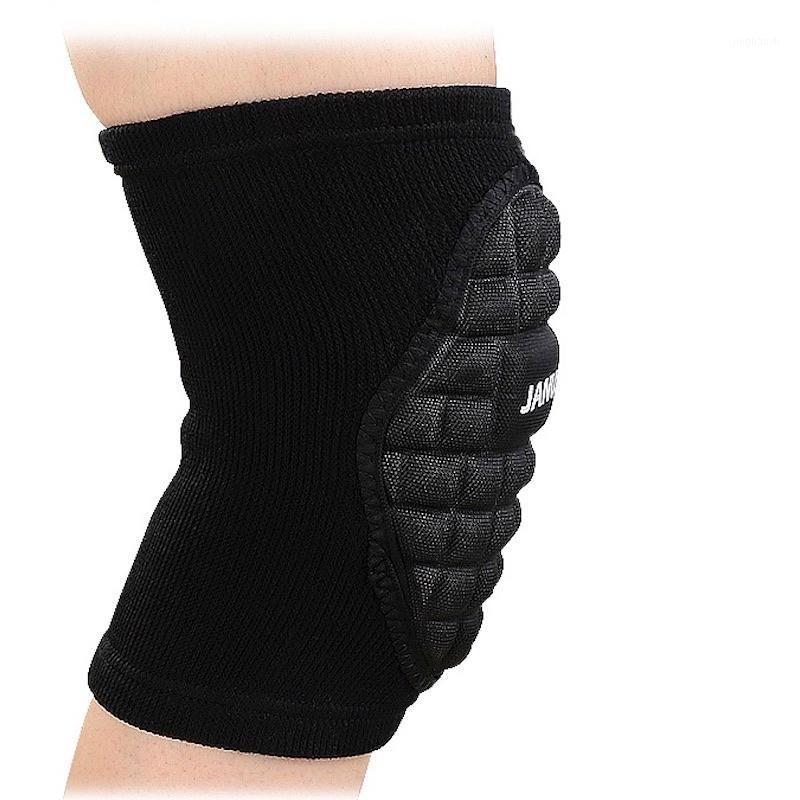 

JA599 Goalkeeper Elastic Honeycomb Sponge Pads Brace Shockproof Knee Protector Support Guard Sports Training Basketball 1 Pair1, Black