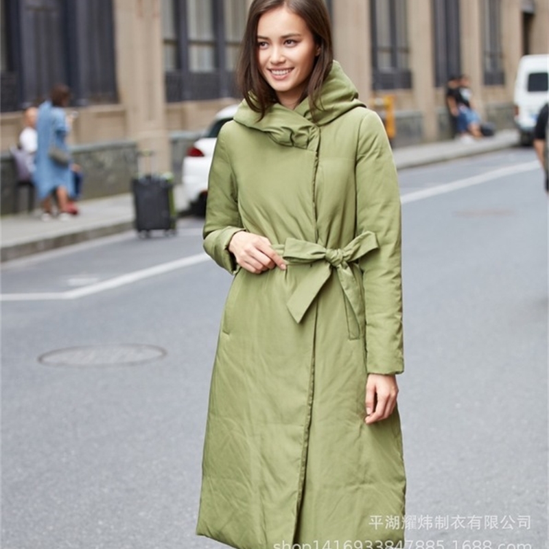 

Factory stores attacked 2020 new winter luxury 90% goose down hot female parkas was thin more with hoodie jacket f161, Army green
