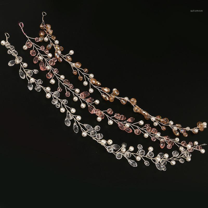 

100% Handmade Crystal Rhinestone Bridal Hair Band Head Piece For Women Pageant Simulated Pearl Wedding Accessories MY6881