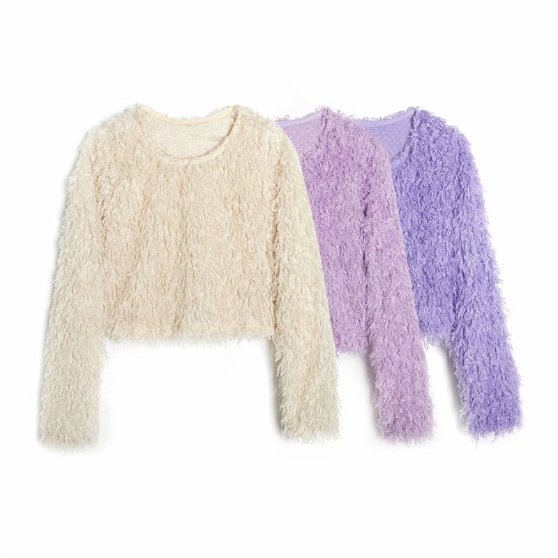 

2021 New Elegant Women Soft Solid Sweaters Fashion Ladies the Neck Knitted Sweet Female Tops Chic Autumn Loose Pullovers BOUF, Beige