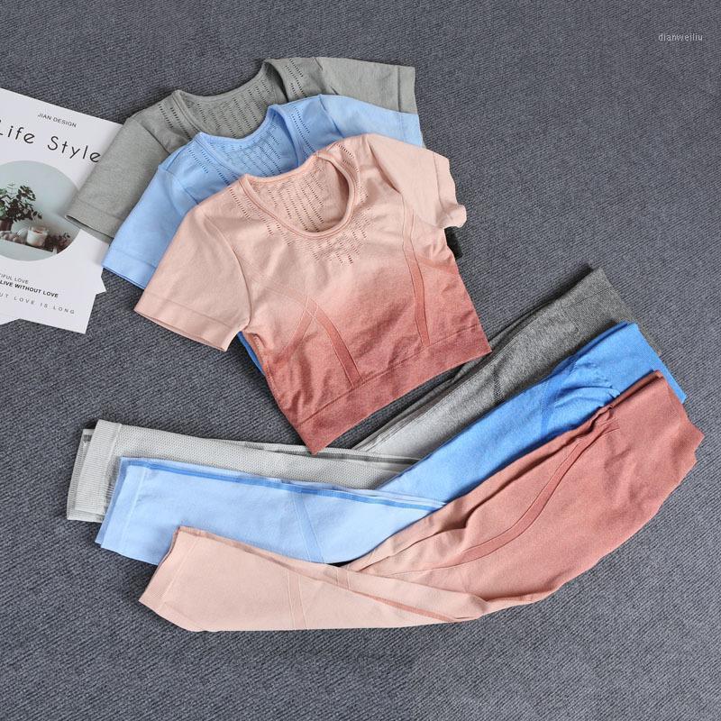 

2PCS Yoga Set Women Gym Set Seamless Workout Fitness Jogging Clothes High Waist Leggings Sports Bra Sportswear Sport Suit1