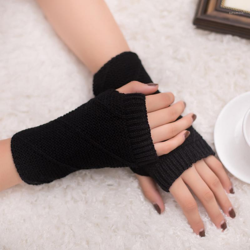 

1 Pair Winter Gloves Female Fingerless Gloves Without Fingers Women Acrylic Knit Warm Winter Hand Wrist Warmer Mittens1