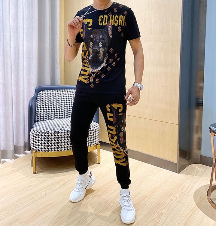 

2021 New Designer Tracksuit Hot Diamond Suit Two Pieces Fcz5, Black