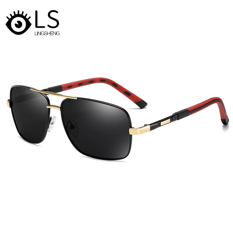 

LS Vintage Oversized Black Shades Retro Metal Gradient Square Frame Sunglasses Women/Men Brand Designer Sun Glasses YG054