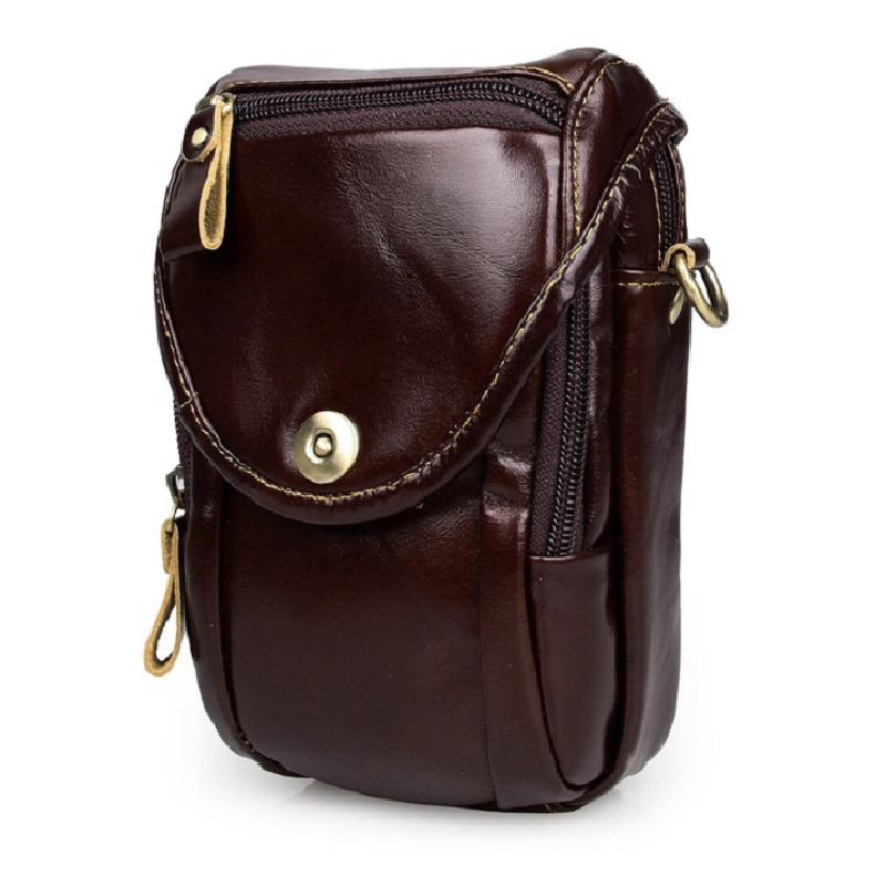 

2020 Genuine Male Crossbody Bagbusiness Leather Courier From the Men's Telephone Bag of Vintage Shoulder Bags 7bd6, Chocolate