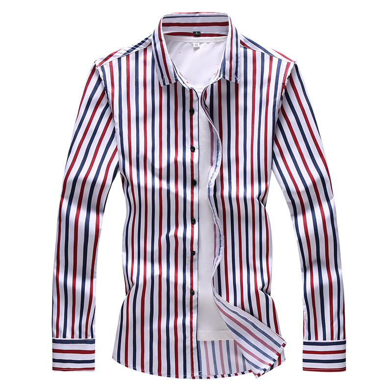 

2021 New Beach Striped Men's Shirts Fall Clothes Oversized 5xl 6xl 7xl 4NI5, 3017