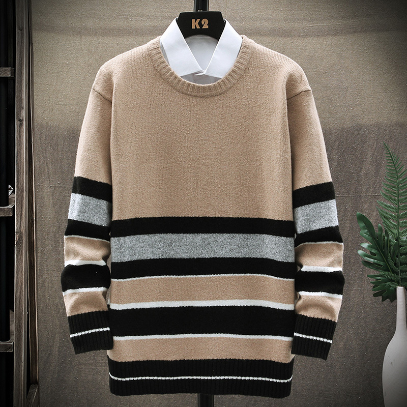 

2021 New Fashion Classic O-neck Striped Sweater Men's Oversize Pull Plus Size M-5xl Long Sleeves Pullover for Autumn Spring Winter 4f7f, M2190 3