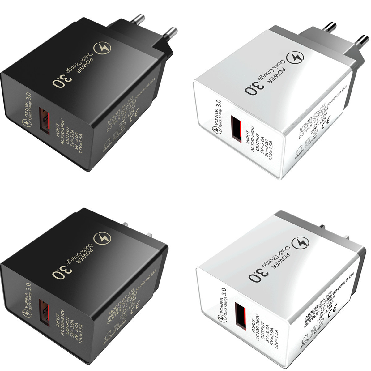 

Wholesale High Quality 18W QC3.0 Usb Wall Power Adapter Quick Charger with EU US Plug for Iphone Xiaomin Huawei Mobile Phone