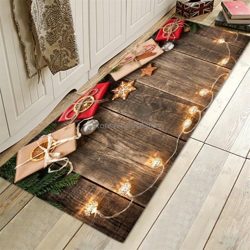 

Cushion/Decorative Pillow Christmas Floor Mat 3D Flannel Carpet Non-slip Kitchen Dining Table Chair Fireplace 5 Sizes