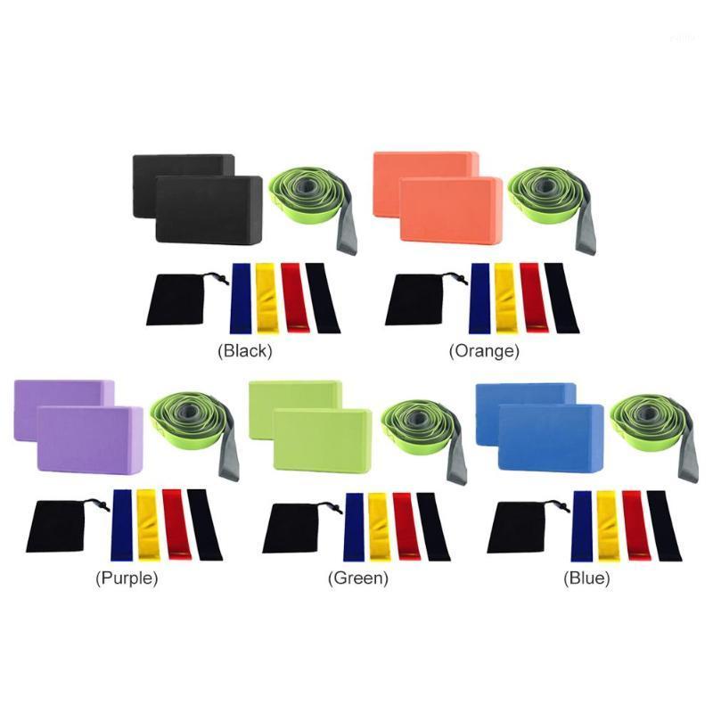 

Hot Sale Yoga Belts Skillful Manufacture 7pcs/set Yoga Blocks Bricks Resistance Bands Stretch Belt Strap with Carry Bag1, Blue