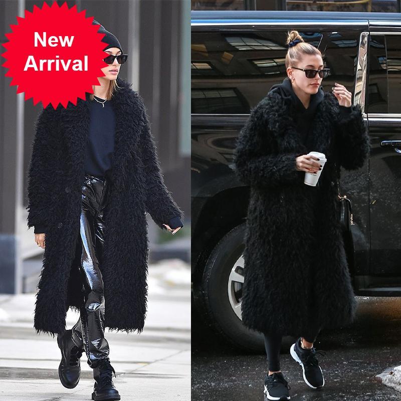 

2021 New Black Loose Style Street Outwear Women' Jacket Sleeve Long Thick Warm Winter Coat Cogu, Beige