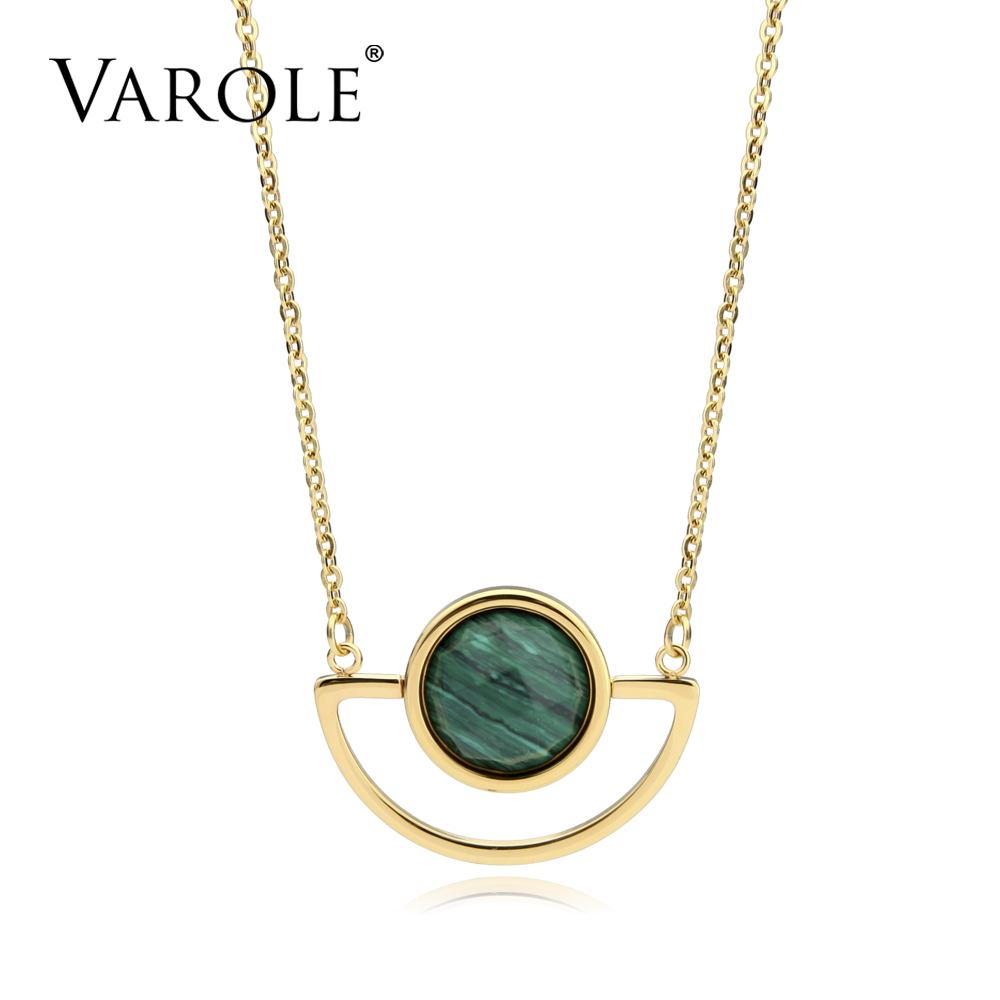

VAROLE 18in S.Steel Geometric Choker Necklaces & Pendants Women Jewelry Long Chain sweater Accessories