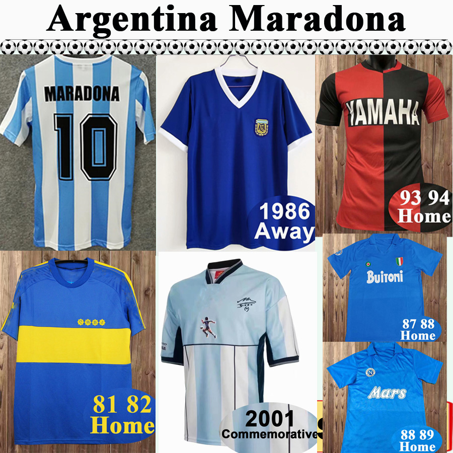 

1987 1989 Napoli Mens RETRO Soccer Jerseys MARADONA Home Away Football Shirt 1981 1982 Boca Juniors Short Sleeve, Fg1030 1998 away