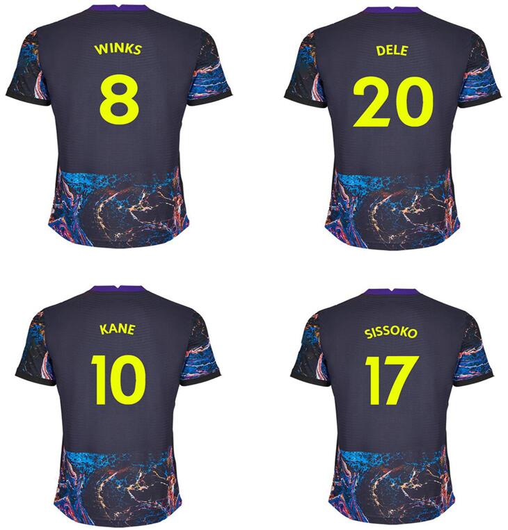 

Player version Football Jerseys #7 SON Away Soccer Jersey 21/22 #10 KANE Soccer Shirt 2021/2022 Home White #20 DELE #27 LUCAS #23 KFGHJEDW, Away+epl patch