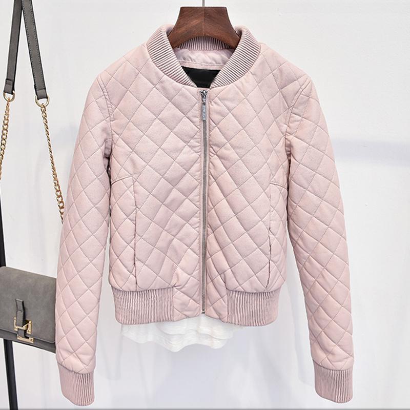

Korean Fashion Women Pink Leather Jacket Winter Coats Lady Girls Overcoats European and American Style Female Streetwear B443, Black