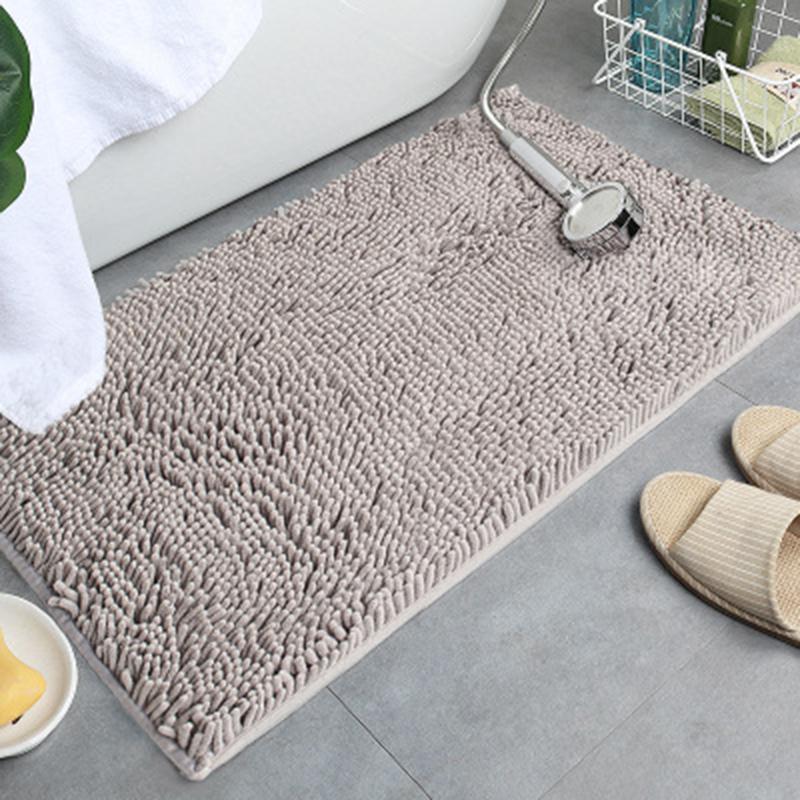 

Chenille Bath Mat Soft Shaggy and Comfortable Super Absorbent and Thick Non-Slip Machine Washable for Bathroom JS22