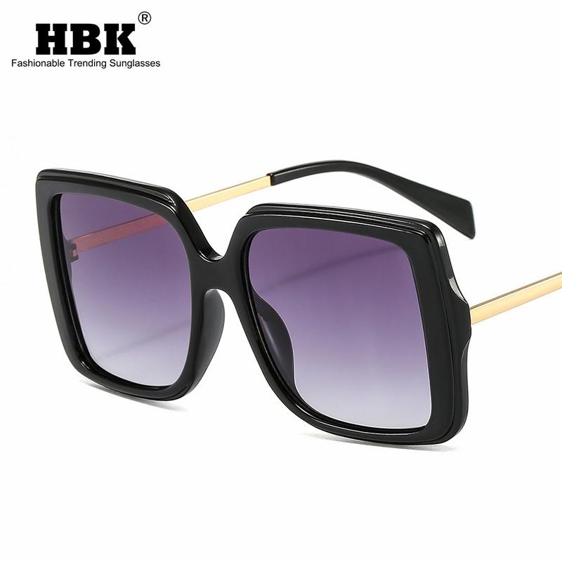 

Sunglasses HBK Oversized Square For Women Men Gradient Leopard Lens Brand Design High Quality Fashion Vintage Eyewear UV400