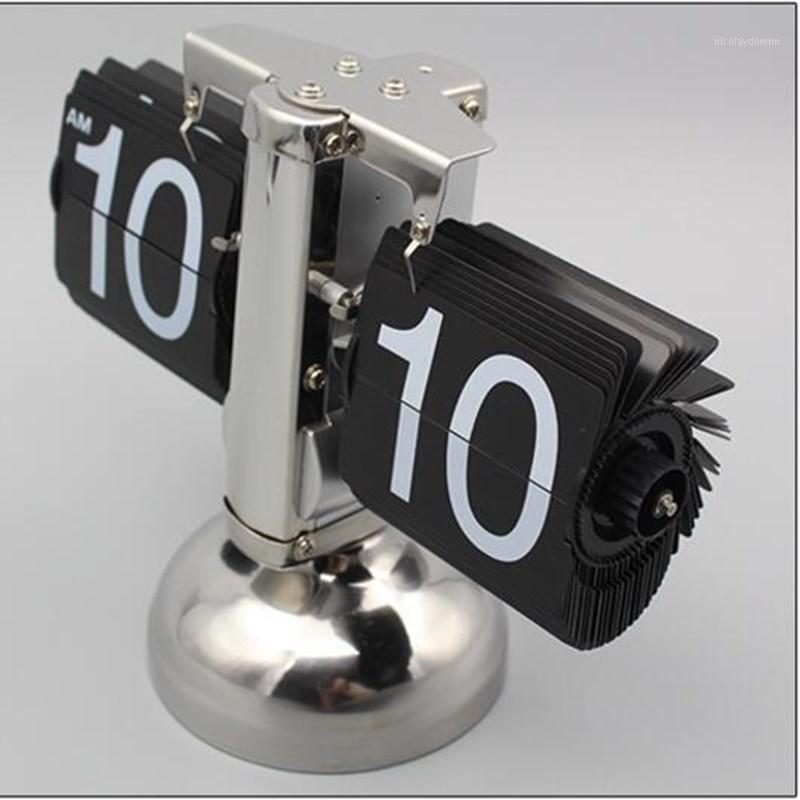

Automatic flip clock retro minimalist home living room clock small balance style flop table home decor Small ornaments1