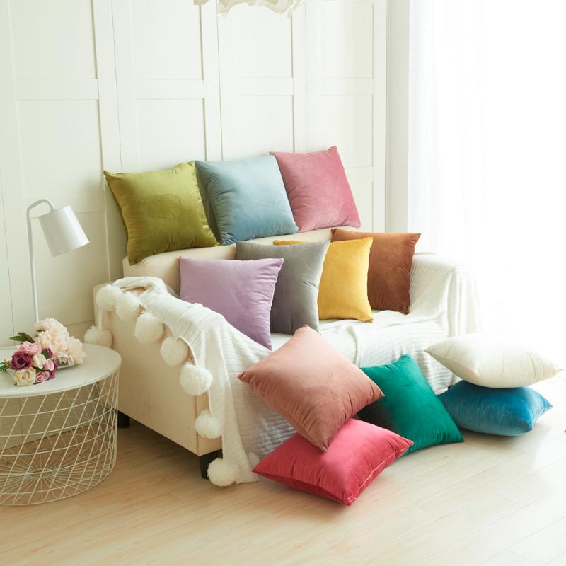 

Square Velvet Cushion Covers for Sofa 1PC Sofa Waist Throw Cushion Cover Bedroom Decor Pillow Cover D724