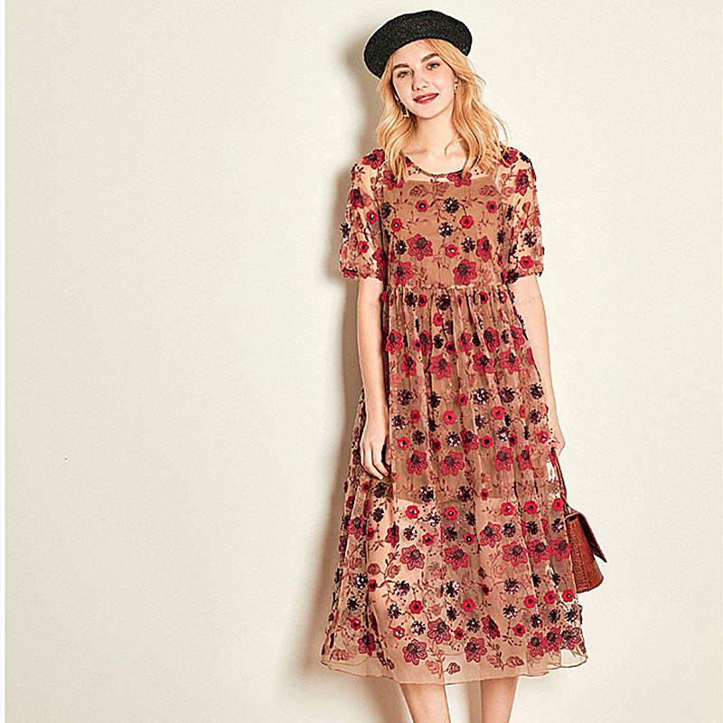 

Summer New 2020 French Romantic Women Heavy Work Organza Embroidery Dressed in Holiday Two-piece Torno From the Neck of Belt High Rran PAGW, Photo color