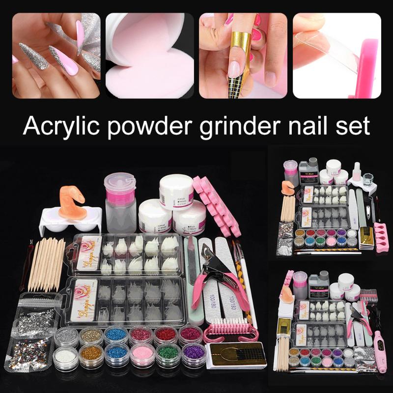 

Nail Art Kits Acrylic Powder Set Complete Extensions Kit Manicure Tools DIY Decorations Tool For Home Salon