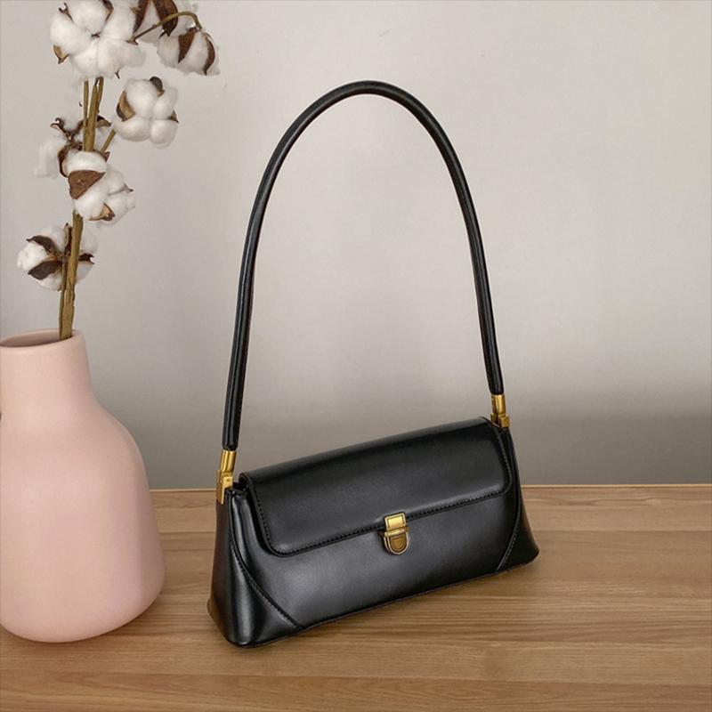 

2021 new fashion armpit women's bag trend retro women's shoulder bag method stick leather trend fashion high-end, Black