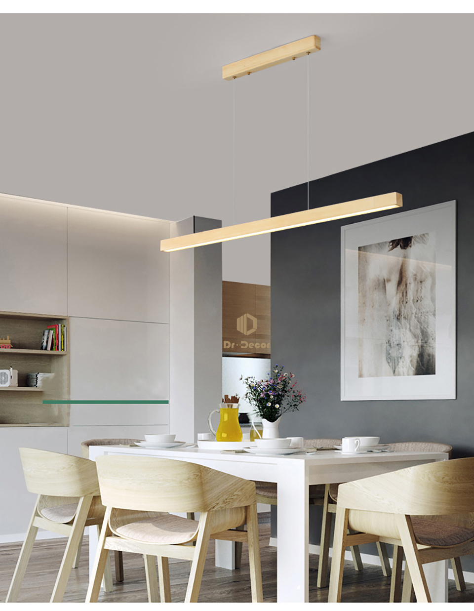 

Minimalist Simple LED Wood Pendant Lights Home Dining Room Hotel Office Kitchen Hanging Light Indoor Living Room Lights Fixture