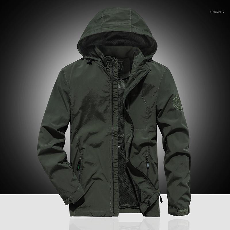 

Outdoor Jacket Men -7XL Windbreaker Windproof Camping Softshell Coats Sports Hiking Hunting Clothes1, Black