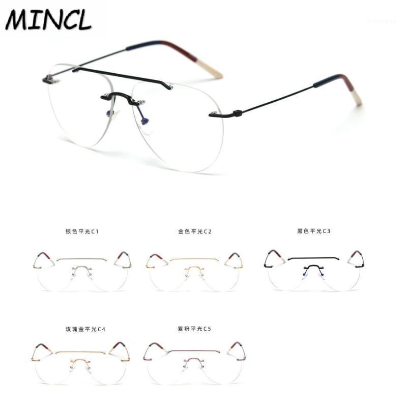 

Fashion Pilot Sunglasses Women 2020 Luxury Frameless Sun Glasses Men Shades UV400 Ladies clear lens Sunglasses FML1