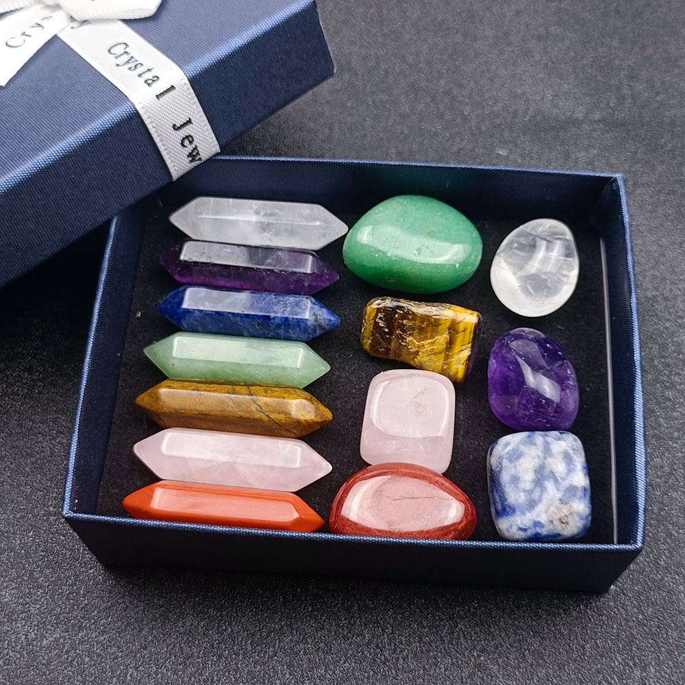 

7 Chakra Set Reiki Natural Stone Crystal stones Polishing Rock Quartz Yoga Energy Bead Chakra Healing Decoration
