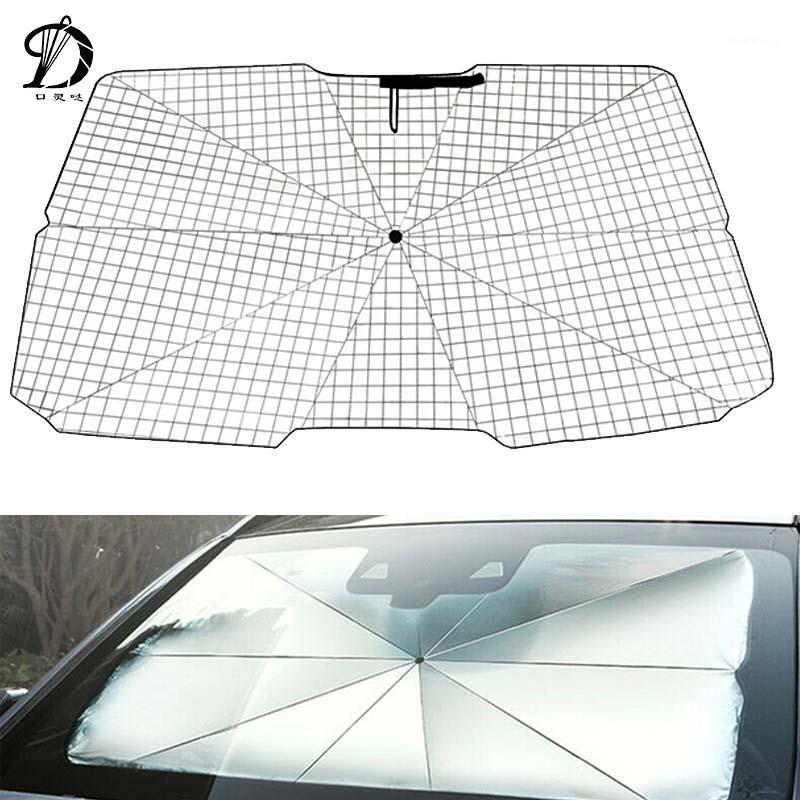 

Grid Car Windshield Sun Shade Sunshade Blocks UV Rays Sun Visor Protector Parasolw Auto Front Windo Interior Covers Protection1
