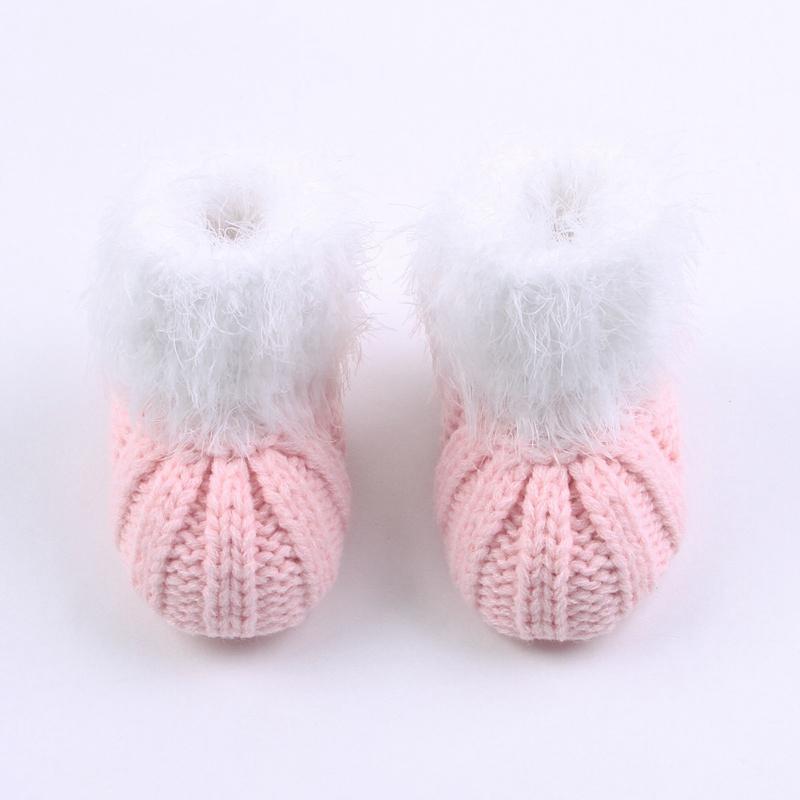 

24M Winter Baby Boots Toddler Crib Shoes Infant Boys Girls Solid Print Knitted Shoes Winter Soft Warm Baby 11, Gray