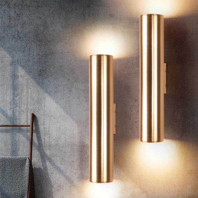 

Nordic Gold LED Wall Lamp Bar Hotel Bedroom Corridor Light Dining Room Loft LED Wall Light Balcony Fixtures Free Shipping
