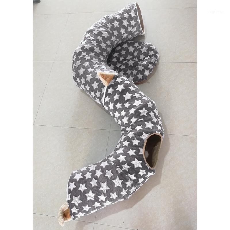 

Dog Tunnel Bed with Cushion Kitten Longer Crinkle Collapsible 3 Way Tube Toy L5YE1