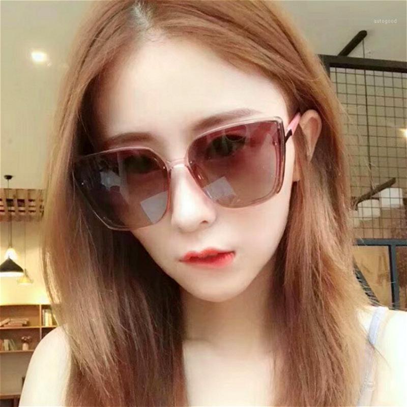 

Sunglasses 2021 Square Brand Designer Vintage Women Big Frame Gradient Shades Oversized UV4001
